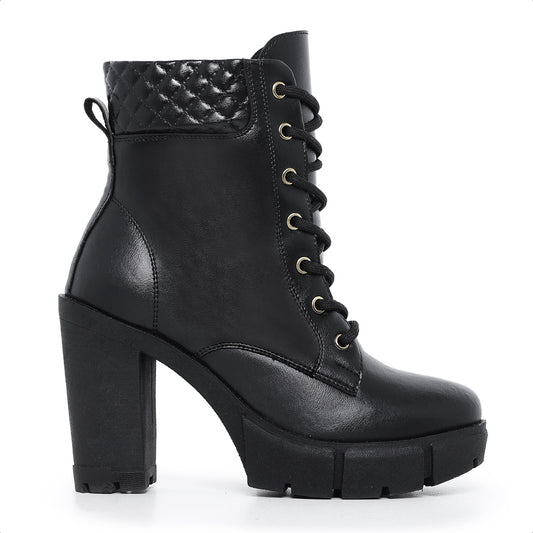 Bota Coturno Feminina Salto Alto Grosso Tratorada